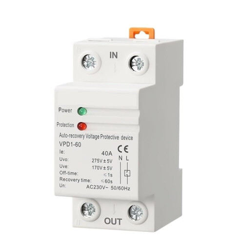40A 230V DIN Rail Voltage Protection Relay, Automatic Over and Under Voltage Protector 2