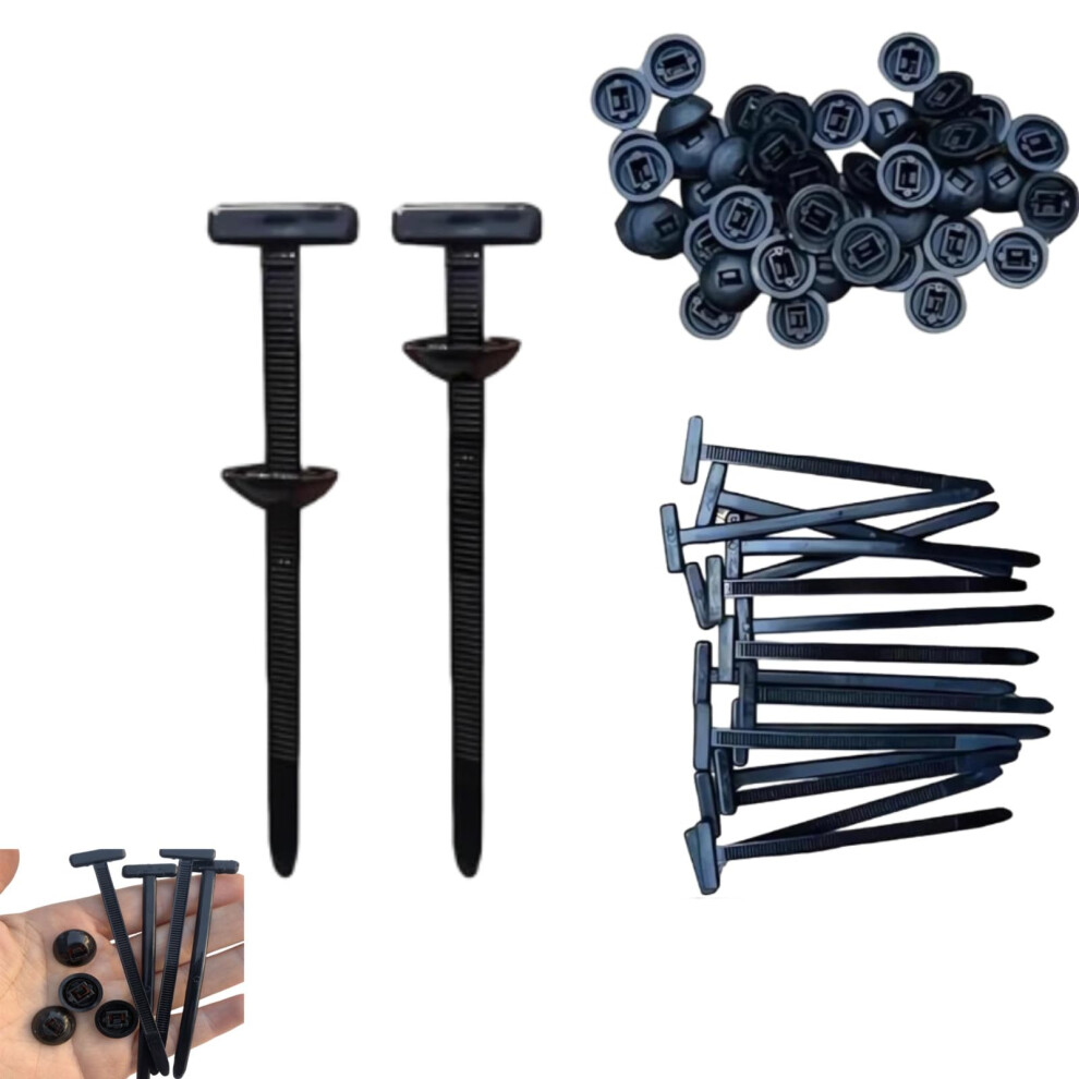 100Pcs Nylon Cable Ties With Push Mount, Selflocking Heavy Duty Zip Ties For Cable Management 9070919199806
