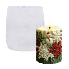 Cylinder Shape Christmas Silicone Soap and Chocolate Mold, Food Grade Heat Resistant for Crafts
