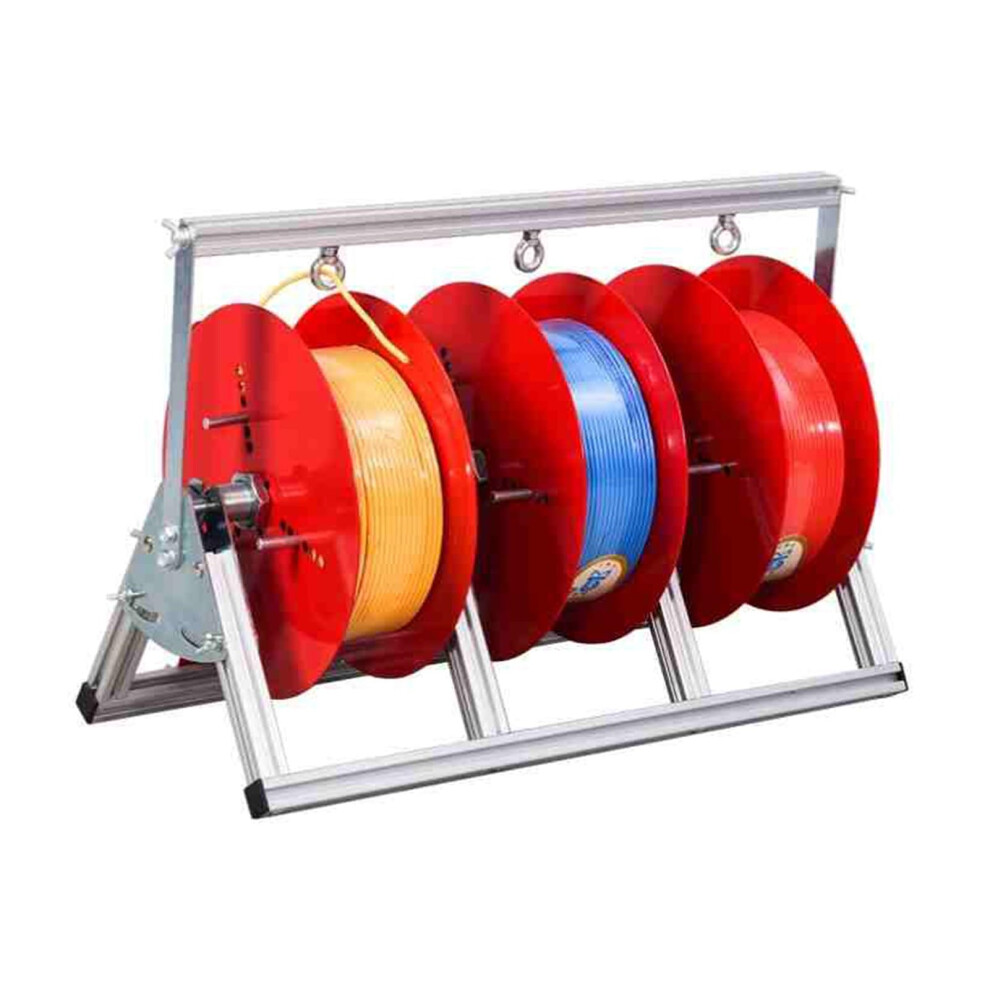 3 Reel Wire Spool Rack Cable Reel Holder With Foldable Spacesaving Design And Independent Rotation 9113335151956