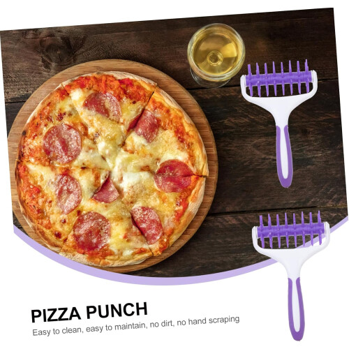 Pizza Dough Roller and Docker with Ergonomic Grip, Smooth Surface, Easy Clean Tool for Baking 1