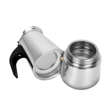Stovetop Espresso Maker Stainless Steel Coffee Pot with Heat Resistant Handle for Rich Flavor