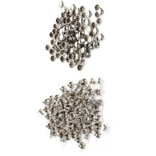Doppelte Cap Metallnieten 8x8mm für Lederhandwerk 100 Sets silberne Nieten