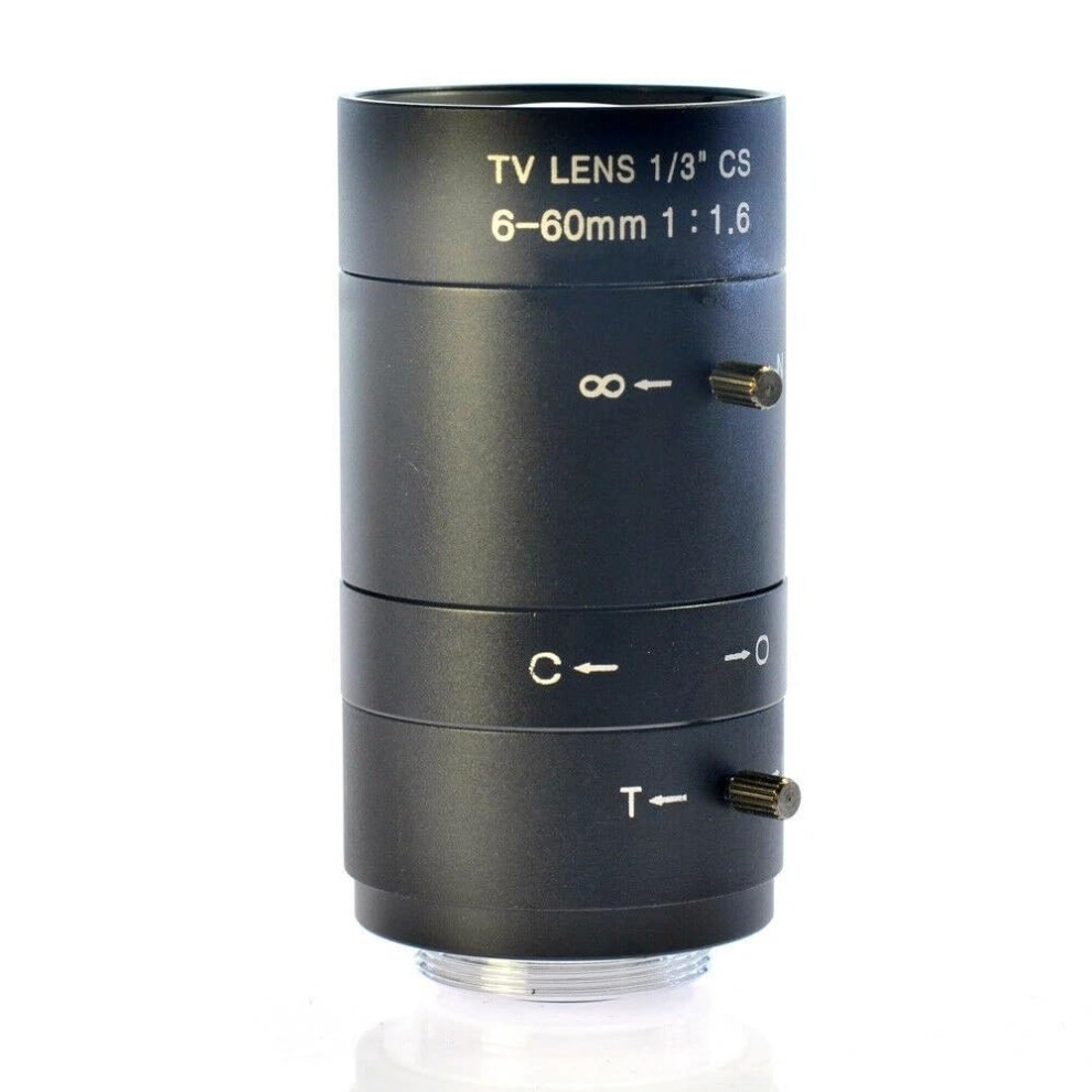660Mm Cctv Zoom Lens 1/3 Inch Cs Mount Industrial Camera Lens F1.6 Manual Iris Wide To Telephoto Black 9070919201127