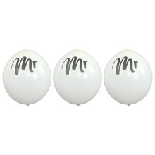 Ballons surdimensionnés pour la décoration de réception de mariage, un effet saisissant avec une élégante couleur blanche et un imprimé Mr Mrs,