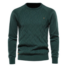 Men's Clothing  Modern Argyle Basic Men Sweaters Solid Color O-neck Long sleeve Knitted Male Pullover Winter Classic New