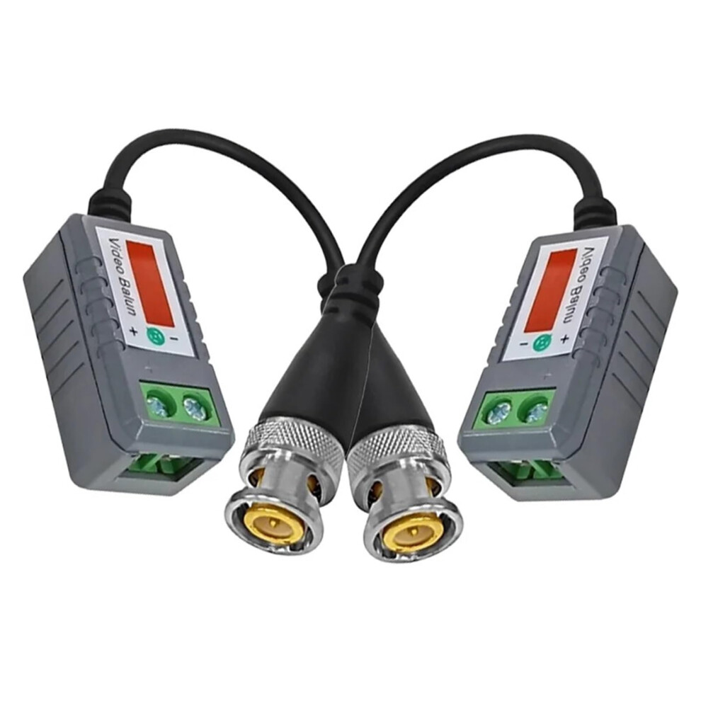 Cctv Video Balun Pair Passive Transceivers Bnc To Utp Cat5 Longdistance 2000Ft Plugandplay 9070919201165