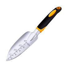 Garden Trowel Hand Shovel with Ergonomic NonSlip Grip, Yellow RustResistant Blade with Scale for Planting and Weeding