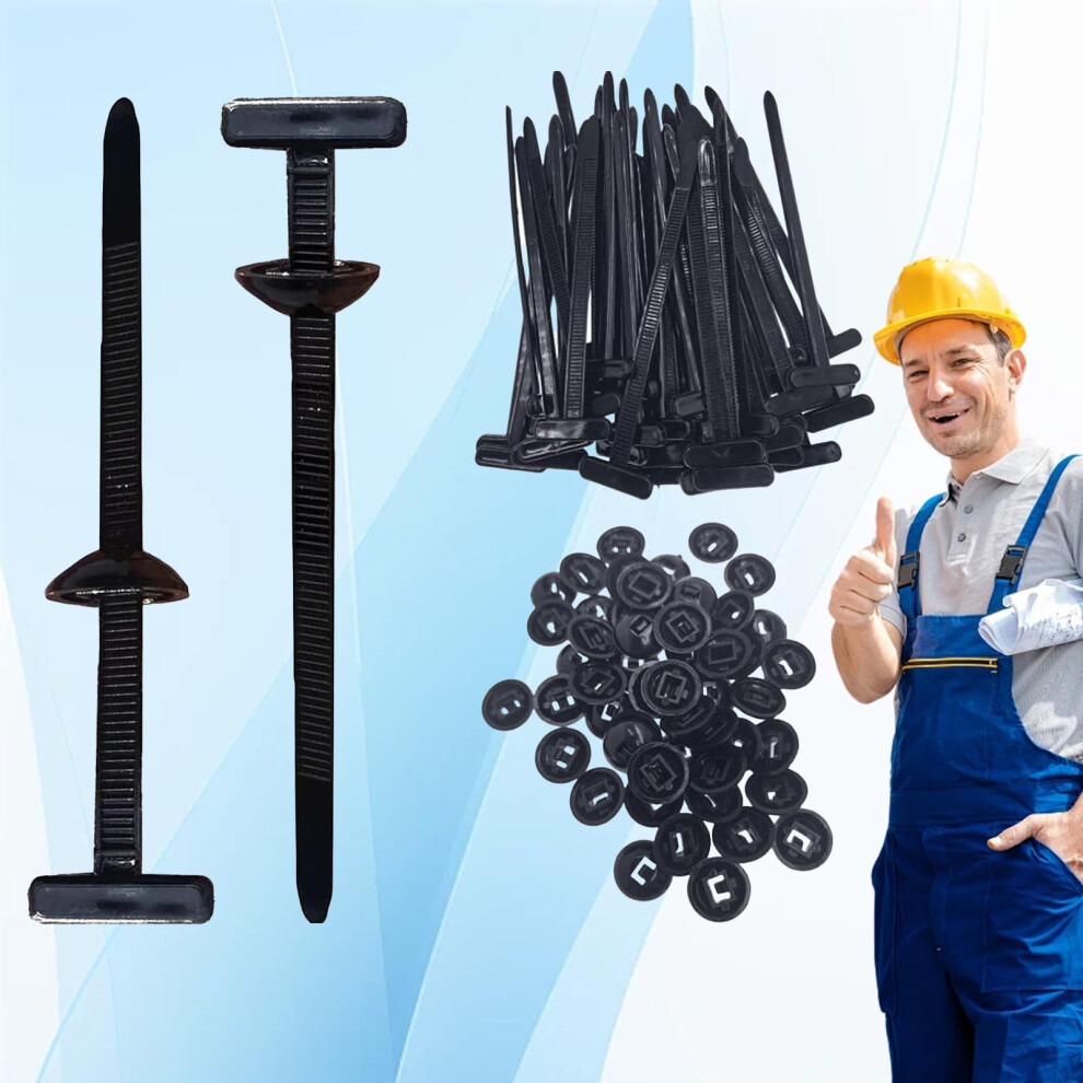 100Pcs Heavy Duty Nylon Cable Ties With Zip Tie Buckles, Self Locking Uv Resistant For Car Fixing 9070919202698