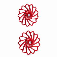 Smooth Bearing 13T Red Aluminium Jockey Wheel Pulley for Rear Derailleur