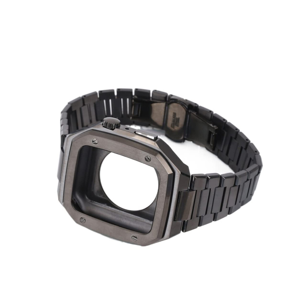 Stainless Steel Strap And Metal Case For Apple Watch 38Mm 40Mm 41Mm 42Mm 44Mm 45Mm Black 9113335155992
