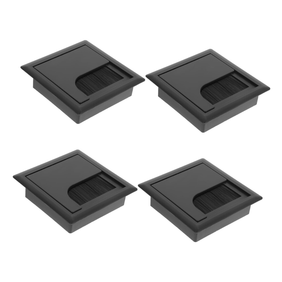 4Pcs Square Brush Desk Cable Grommet For Office Desk Cable Management And Clutter Reduction 9113335154902