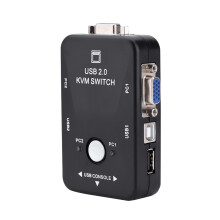 2 Port USB VGA KVM Switch with Cables for PC Monitor Keyboard & Mouse Sharing