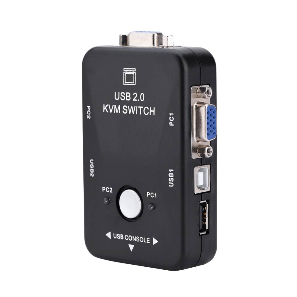 2 Port Usb Vga Kvm Switch With Cables For Pc Monitor Keyboard & Mouse Sharing 7901382840167