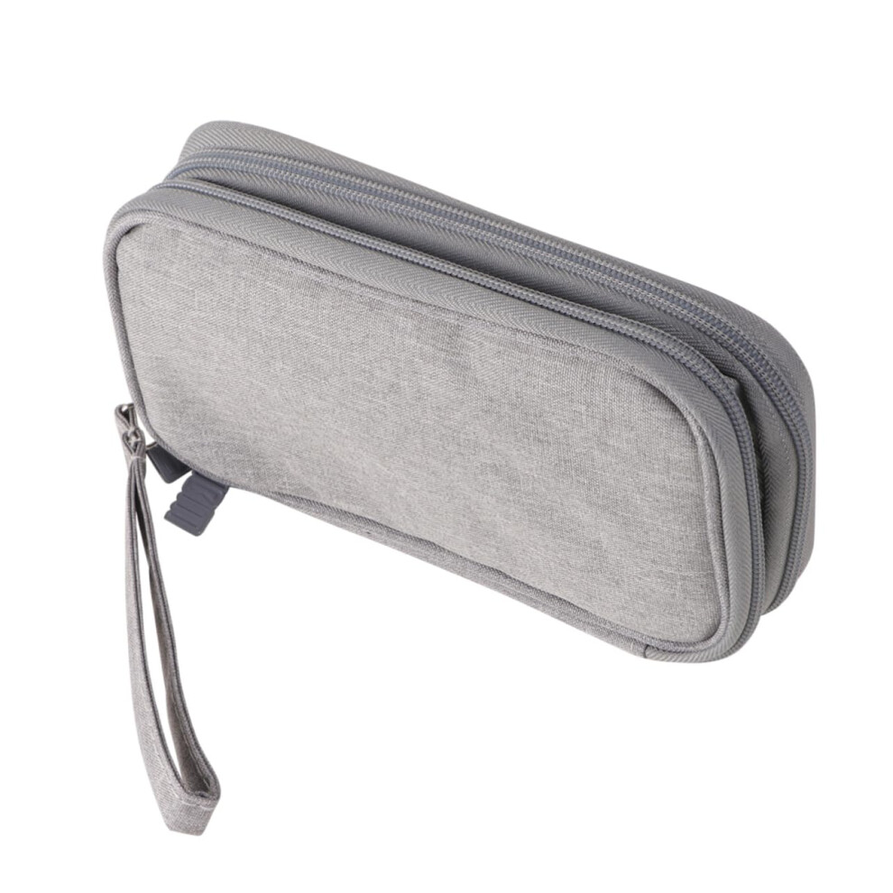 Double Layer Electronics Organizer Bag Shockproof Travel Case For Cables Chargers Accessories Gray 9113335155220