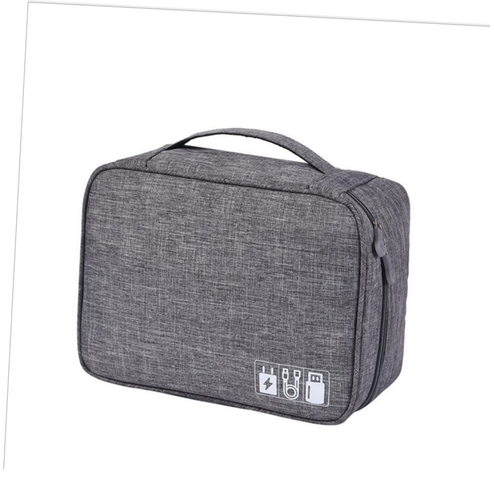 Electronics Organizer Bag For Travel, Durable Canvas Cable Storage Case For Tech Accessories 9113335155428