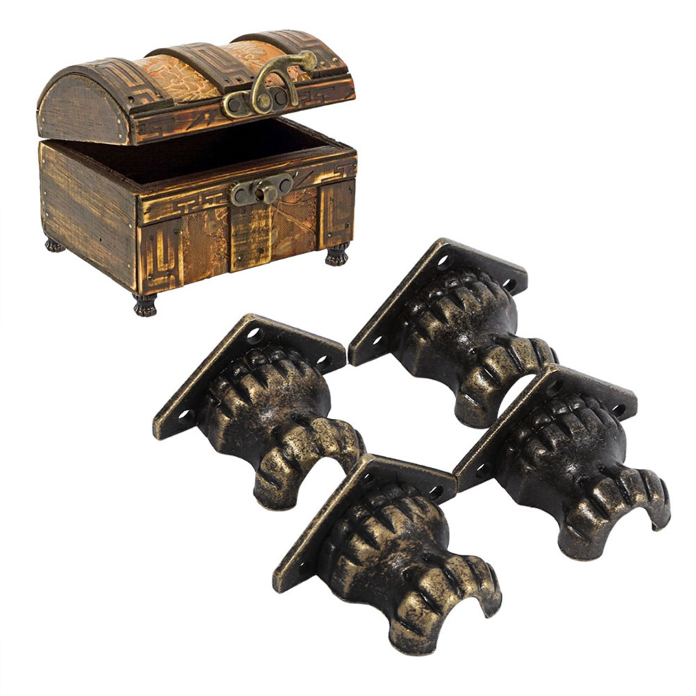 4Pcs Antique Brass Decorative Feet For Jewelry Box & Wood Chest 7631382840774