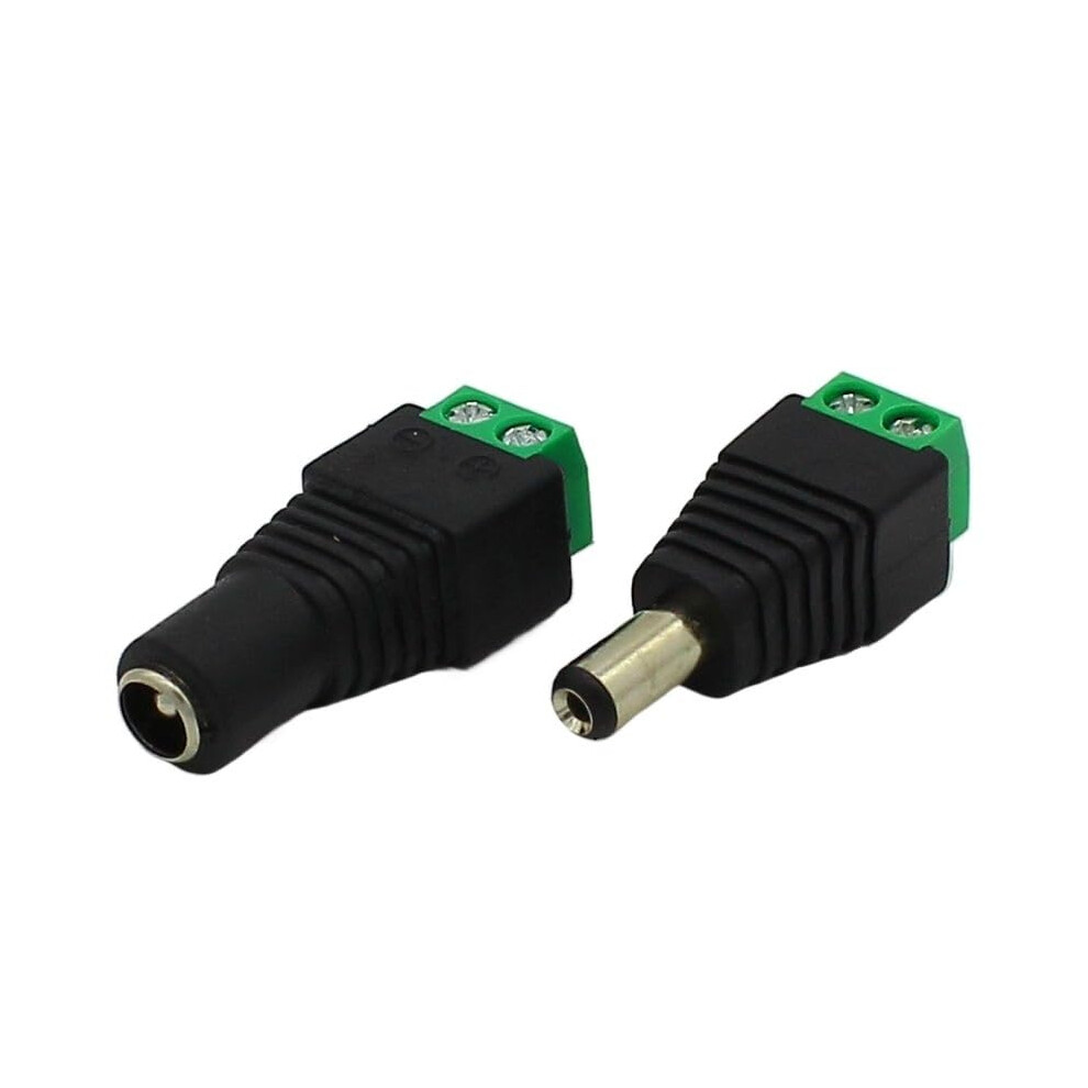 Dc Power Connector Set 2.1X5.5mm No Soldering Male Female Adapter For Cctv Camera 9113335155527