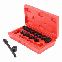 17-tlg. Zentriermandrel-Kupplungswerkzeug-Set, 147 mm, Schwarz