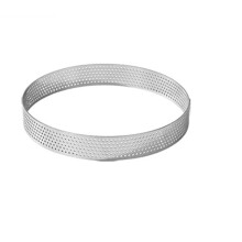 10 Piece Stainless Steel Baking Rings Set – Perforated Round Mousse Cake and Tart Rings, 58cm