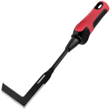 Heavy Duty Stainless Steel Crack Weeder with Ergonomic Rubber Grip, Crevice Weeding Tool for Pavers, Red