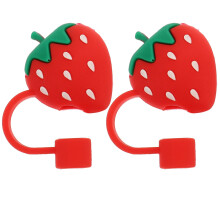 Silicone Straw Covers with Strawberry Shape, Reusable Straw Tips for Tumblers, Dishwasher Safe