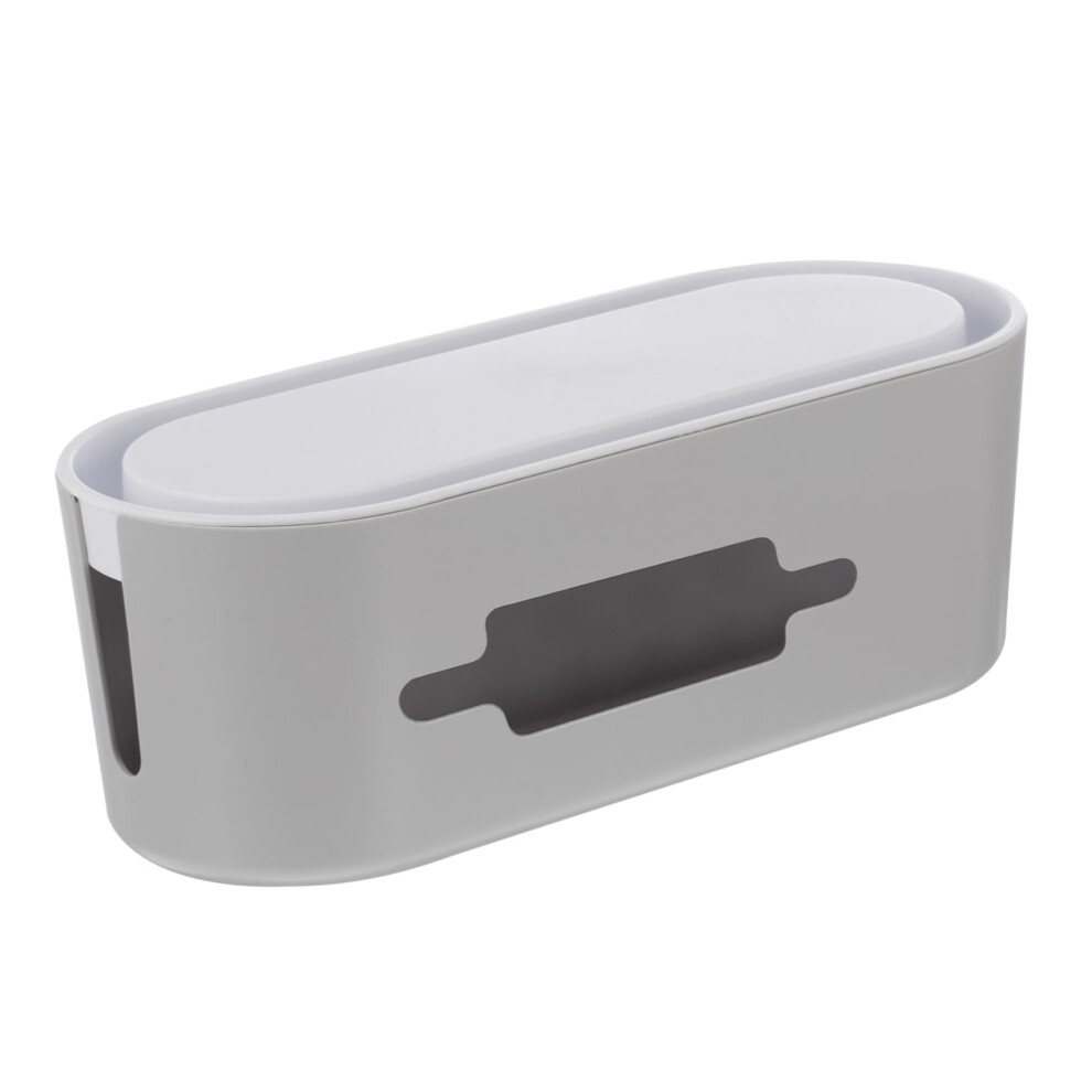 Cable Management Box With Lid For Desktop Cord Organizer, Grey Power Cord Storage With Ventilation 9070919204975