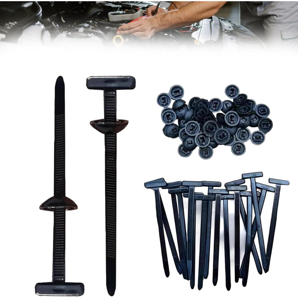 Cable Tie Buckles Heavy Duty Zip Ties Selflocking Push Mount Nylon Fasteners For Auto 50Pcs 9070919205088