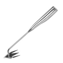 Stainless Steel Garden Weeder with Ergonomic Wooden Handle, VShaped Root Tip for Easy Weed Removal