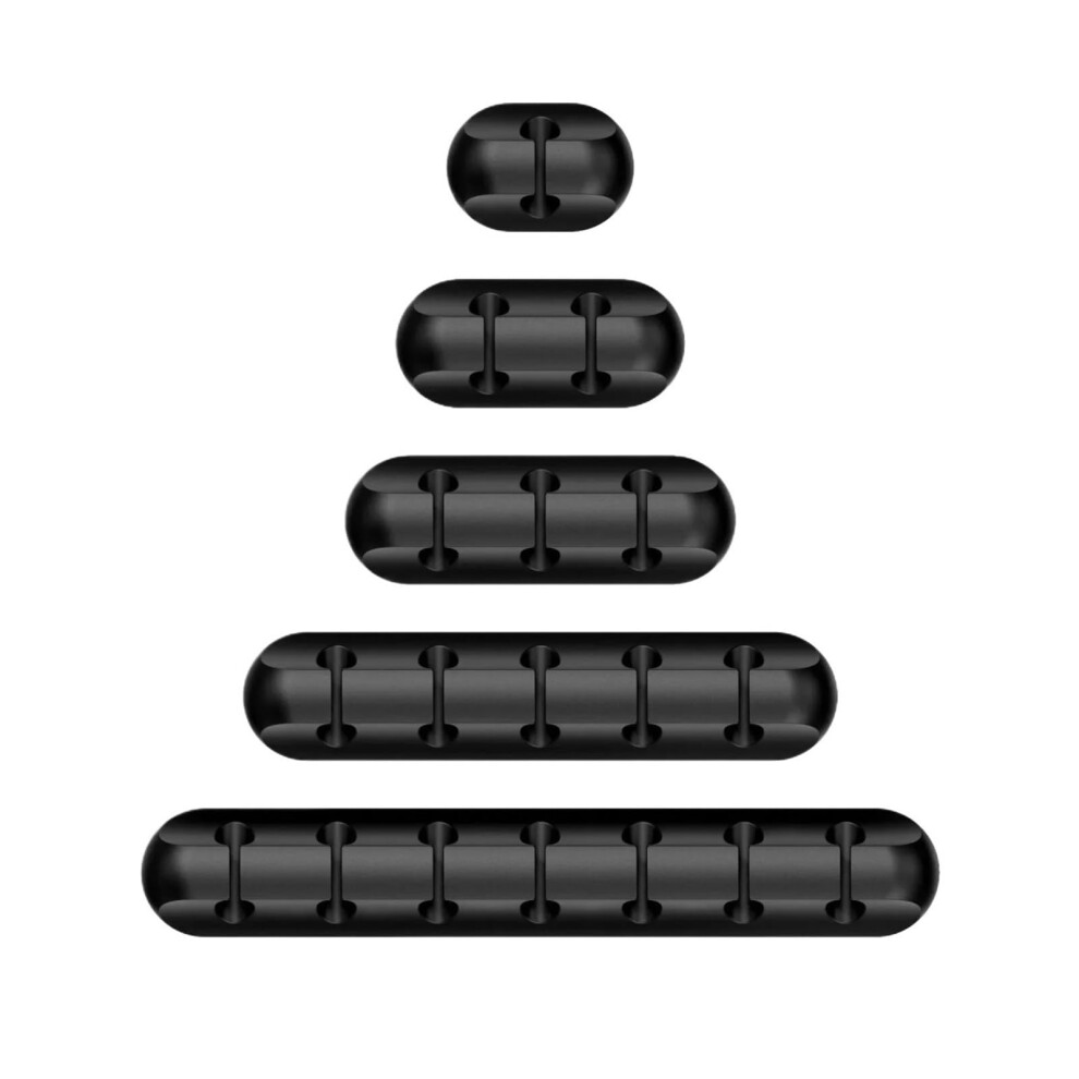 Silicone Cable Organizer Clips 5Pcs Black, Adhesive Desk Cord Holder For Cable Management 9070919206573