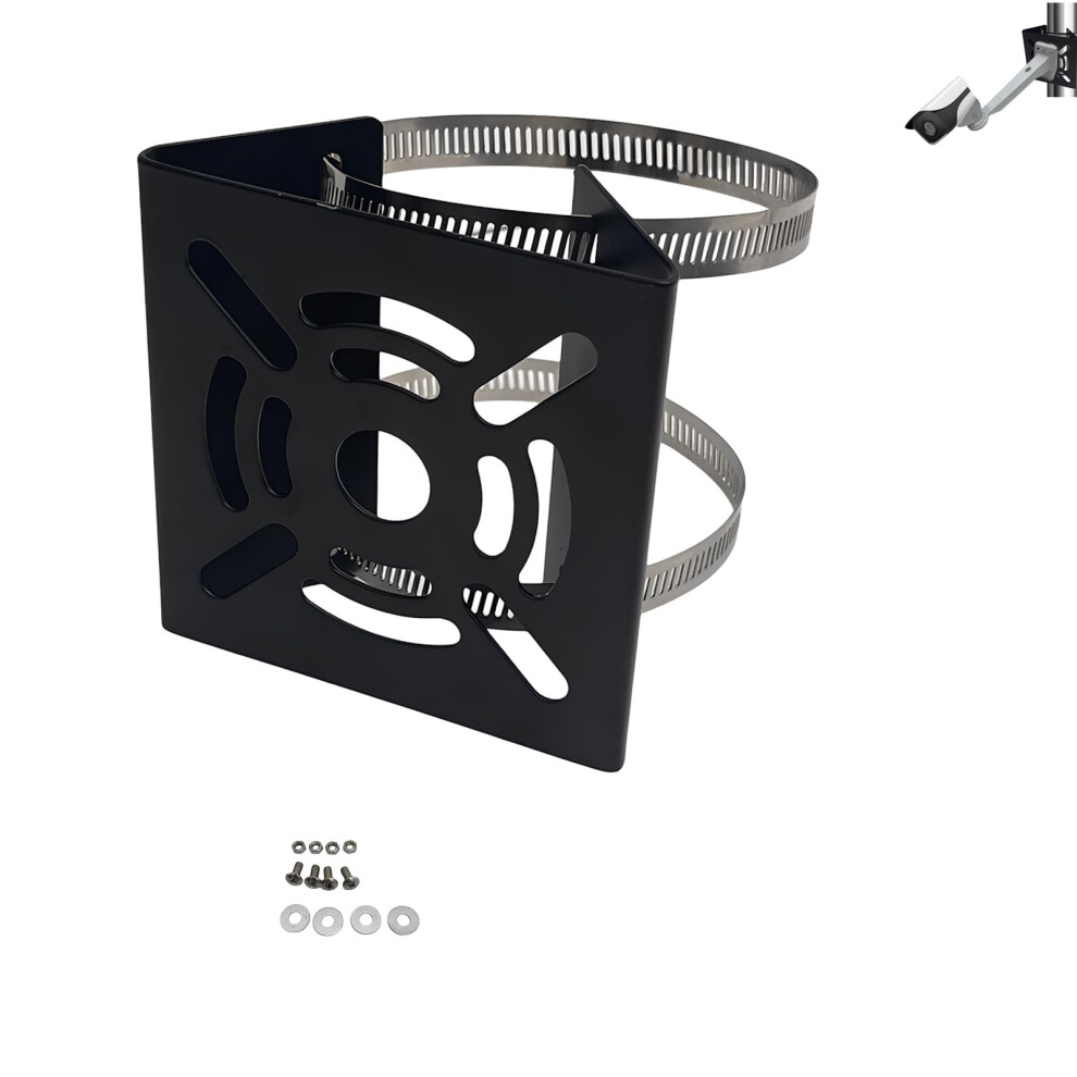 Pole Mount Bracket For Cctv Camera, Adjustable Outdoor Ptz Dome Adapter With Corrosion Resistant Hardware 9113335157415