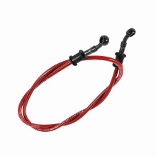 Motorcycle Disc Brake Conversion Hose - 60cm Red Steel Braided Line