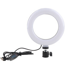Adjustable Color Temperature Lighting Kit with Dimmable LED Ring Light, USB Portable Lighting for Video Conference Clip On Computer Monitor