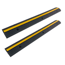 Cable Protector Ramp 2 Pack Heavy Duty Rubber Cord Cover with Safety Stripes for Driveway and Outdoor Use