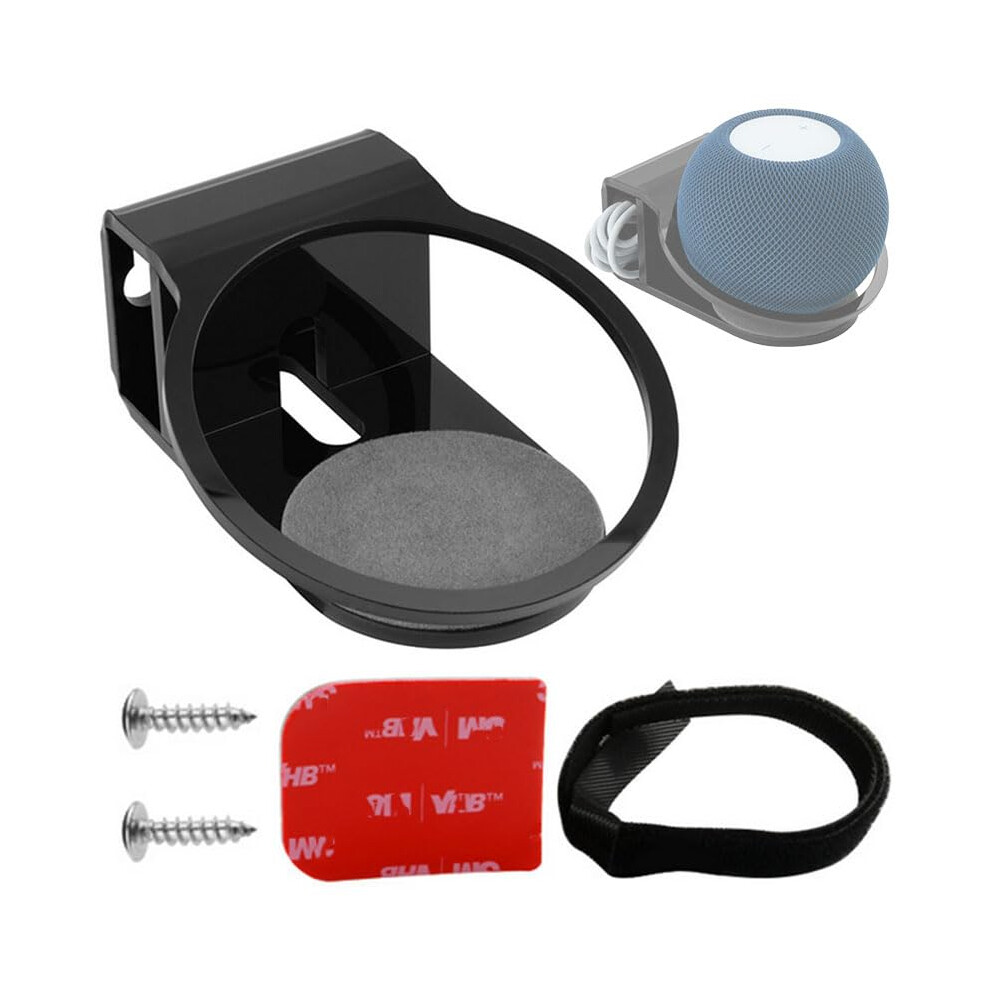 Wall Mount With Cable Management, Acrylic Nodrill Smart Speaker Bracket For Homepod Mini Black 9113335158047