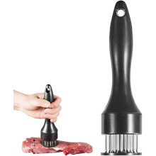 Meat Tenderizer Tool with 21 Sharp Stainless Needles for Beef Pork Chicken Fish Grilling Black