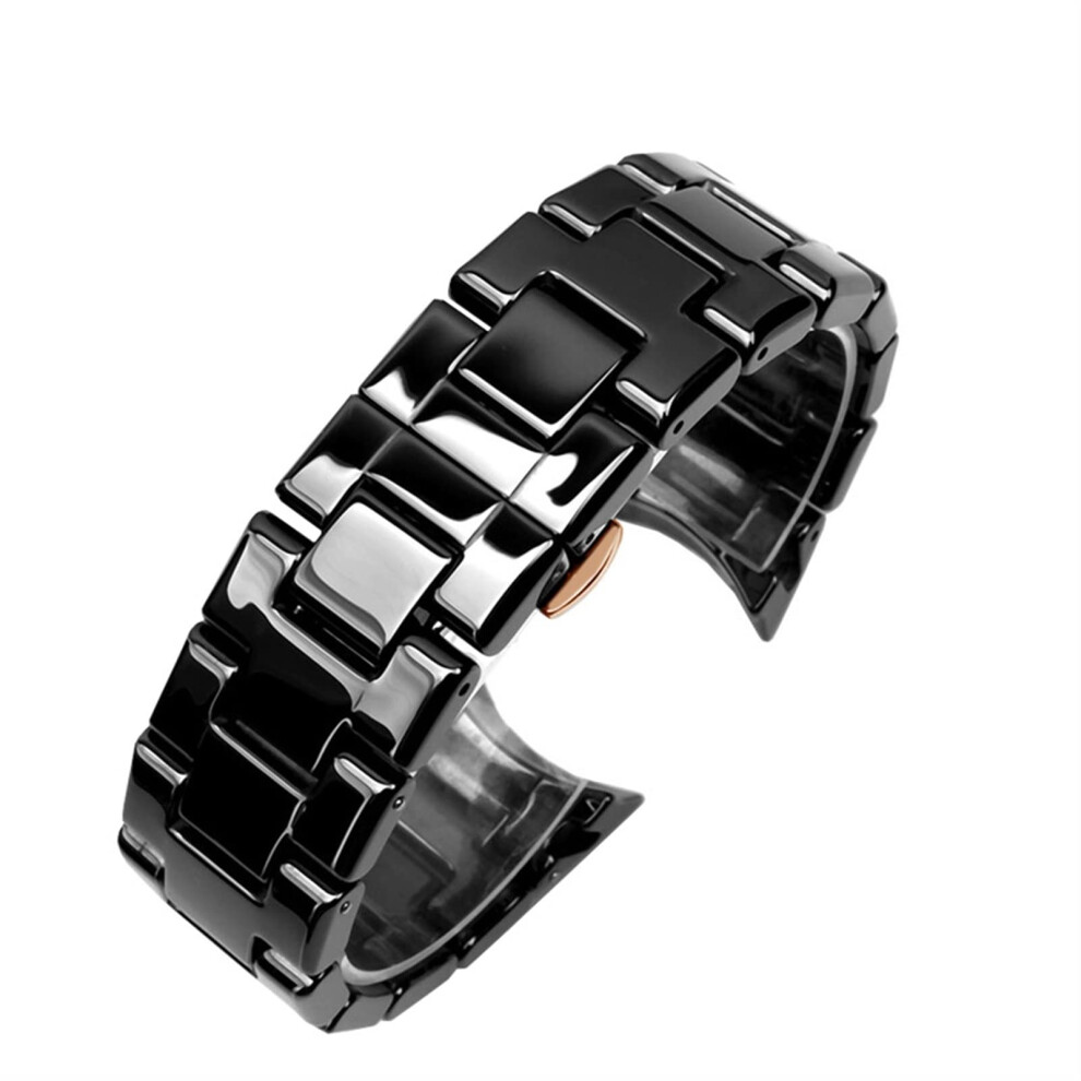 Ceramic And Stainless Steel Watch Band With Butterfly Clasp For Armani Ar1410 Ar1451 Ar1452 Ar1400 22Mm 24Mm 9070919208140