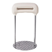 Heavy type potato crusher, 5 inch x 2.8 -inch food class stainless steel food crusher kitchen and outdoor (white)