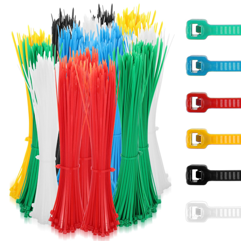 1800Pcs 7.87 Inch Multicolor Nylon Zip Ties Selflocking Reusable Cable Ties For Indoor Outdoor Cord Management 9070919208454