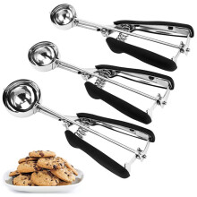 Cookie Scoop Set Stainless Steel 3 PCS Ergonomic NonSlip Grip for Baking and Ice Cream