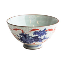 Japanese Mino Ware Porcelain Rice Bowl 4.5 Inch 10oz Authentic Craftsmanship Microwave Safe Shishi Lions