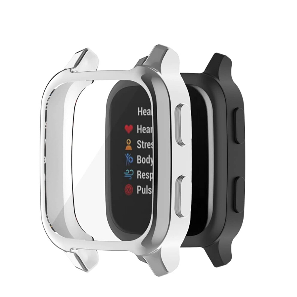 Scratchresistant Slim Fit Tpu Protective Case Cover For Garmin Venu Sq 2 And Venu Sq Music Silver 9070919209406