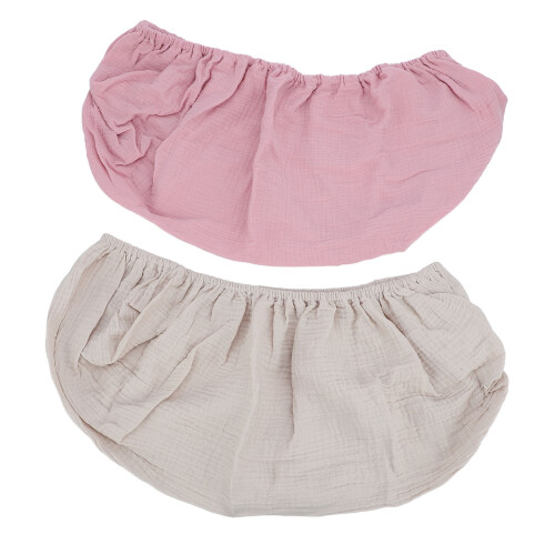 Durable Elastic Changing Pad Cover Set - Pink Apricot 2 Pieces 2