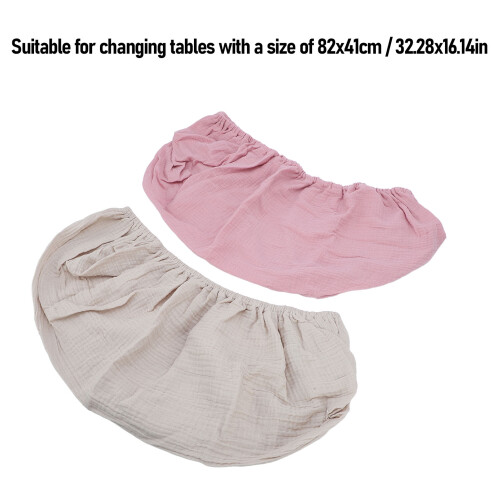Durable Elastic Changing Pad Cover Set - Pink Apricot 2 Pieces 1