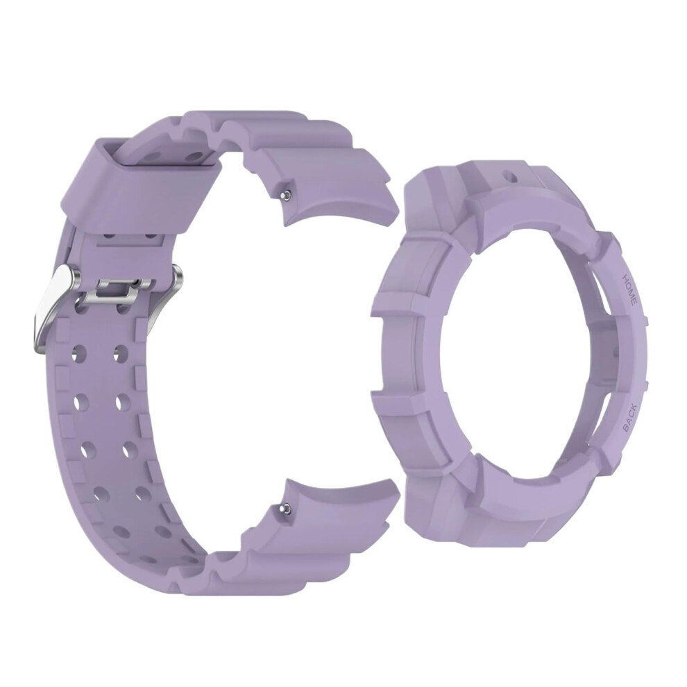 Strap For Apple Watch 7 44Mm Silicone Band With Protective Case And Secure Magnetic Clasp Purple 9070919209499