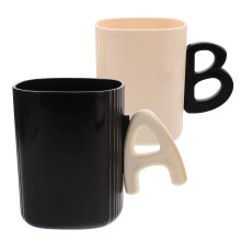 2pcs Couple Toothbrush Cup Set with Stylish Modern Design, Durable Plastic Bathroom Tumblers for Home and Travel