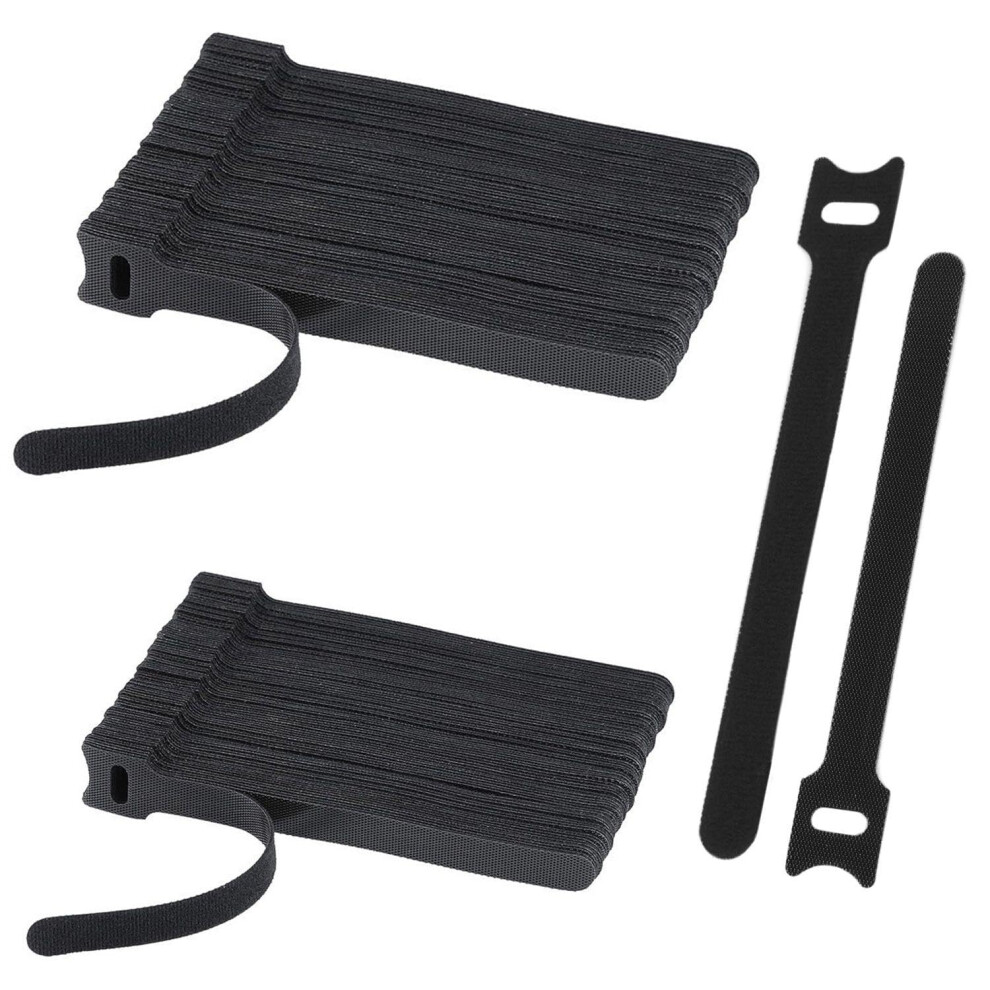 Pack Of 140 Black Selfadhesive Cable Ties, Reusable Cable Organizer Straps For Wire Management 9070919209710