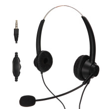 Binaural Telephone Headset With Noise Canceling Microphone Boom For Cisco Phones Wide Compatibility With 3.5Mm Devices Long Cable For Mobility Plug