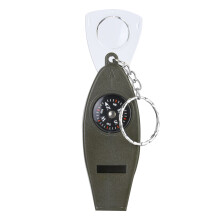 Lightweight Emergency Survival Whistle Featuring 4 Functions Including Compass Thermometer Magnifier And Key Ring Essential Outdoor Adventure Gear