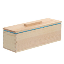 Silicone Soap Mold with Wooden Box BreakResistant Safe Design for DIY Handmade Soap Making Blue